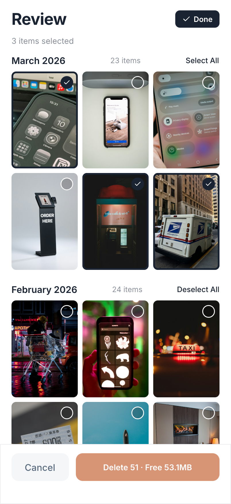 ShotKeep batch select